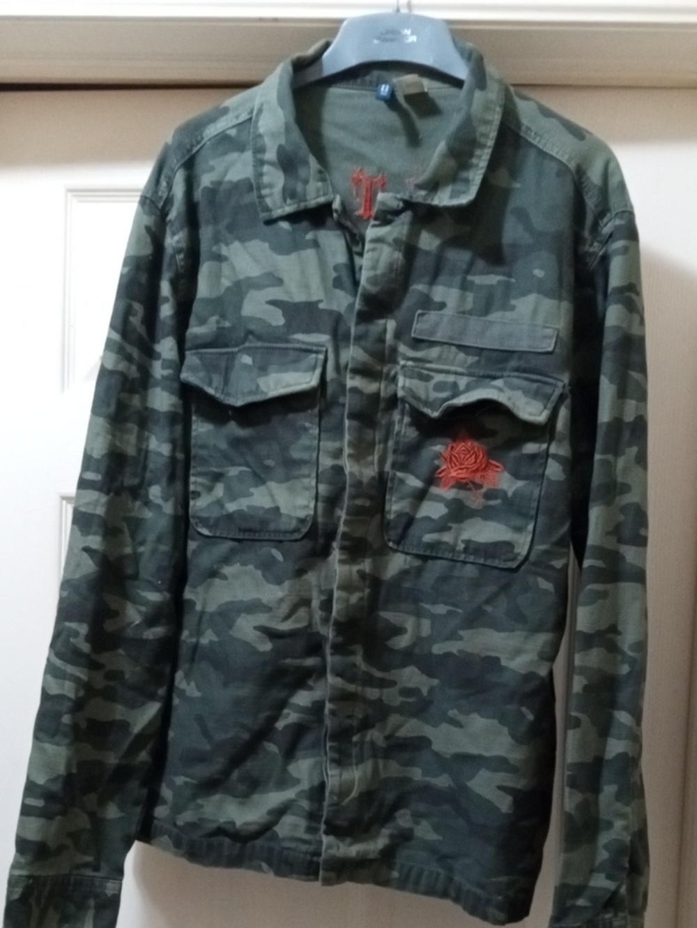 Divided Men's Camouflage Field Jacket in Olive & Dark Green